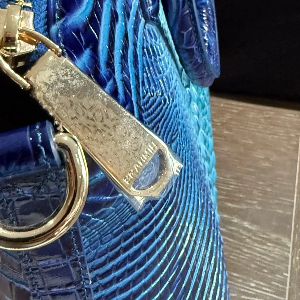Brahmin Large Duxbury Satchel blue Ombré Melbourne Genuine Leather new! - Picture 8 of 12
